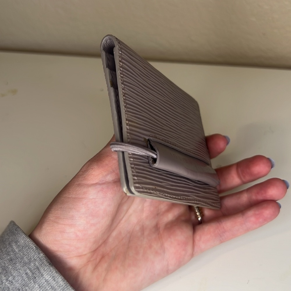 Louis Vuitton Epi Porte Monnaie Elastic Wallet Gray Leather Card Holder - Picture 3 of 9